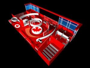 Custom Built Displays: BECM - Canada Pavilion Rendering